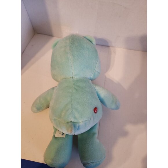 Care Bears Plush 2002 Wish Bear Shooting Stars Mint Green Teal Turquoise Heart - Picture 2 of 5